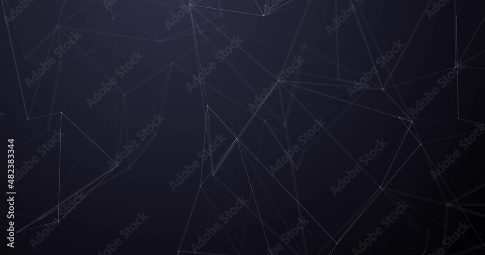 Looped technological futuristic background with plexus lines and dots. Abstract background for presentations. The concept of science, medicine, innovation, blockchain, business, cryptocurrencies, neur