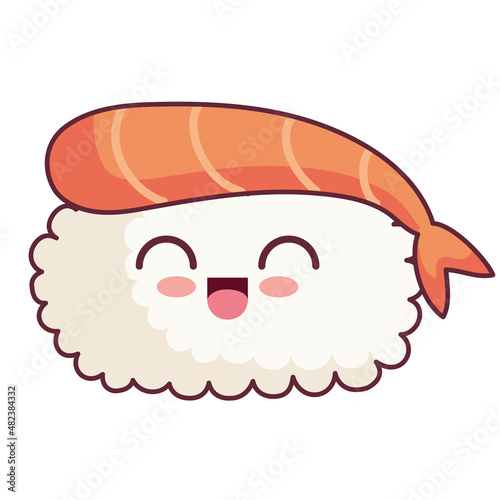 sushi with prawn kawaii