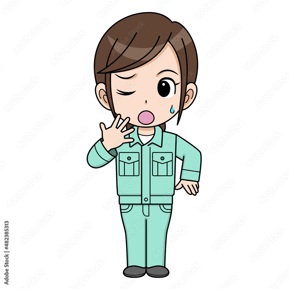 Obraz premium 動揺する作業員の女性