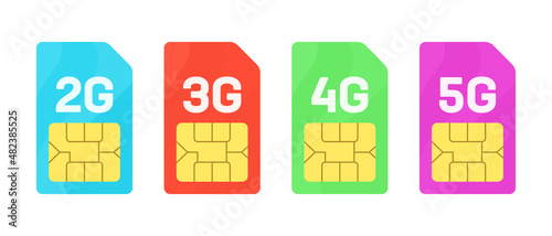 Sim Card icon - vector illustration . sim, card, 3g, 4g, 5g, network, connection, communication, chip, mobile, phone, flat, icons .