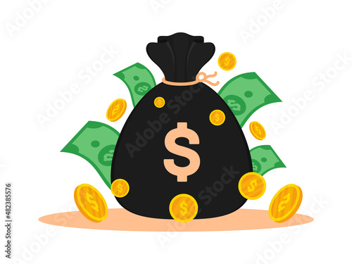 money beg icon - vector illustration . finance, investment, money, business, dollar, profit, income, budget, cash, coin, flat, icons .