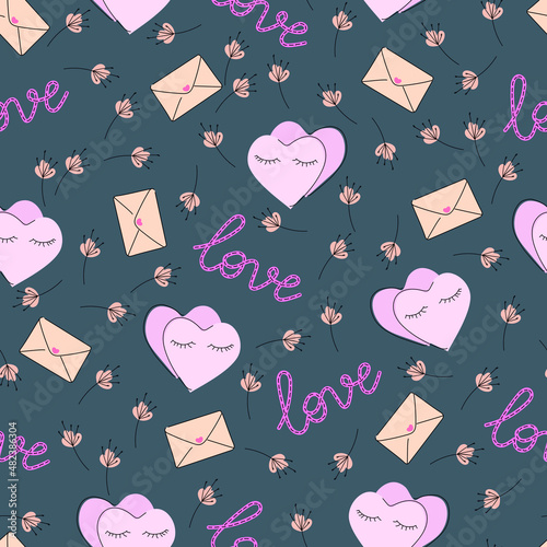 Vintage background with love. Vector illustration.