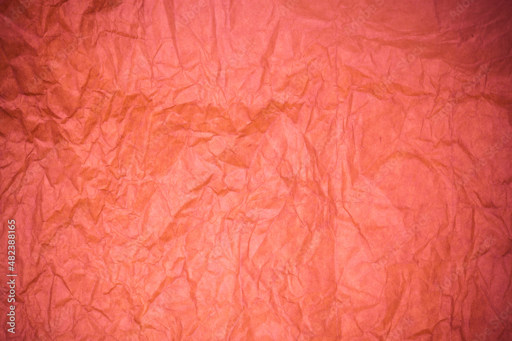 Red crumpled paper texture. Red crumpled paper texture.