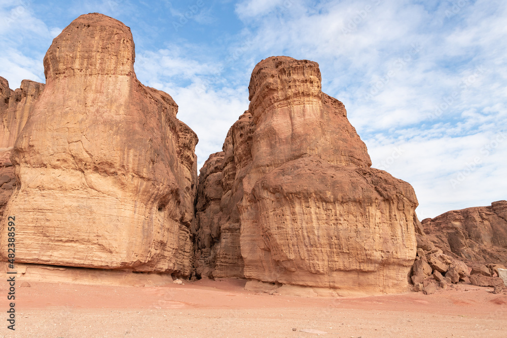 Fantastically  beautiful mountain nature in Timna National Park near Eilat, southern Israel.