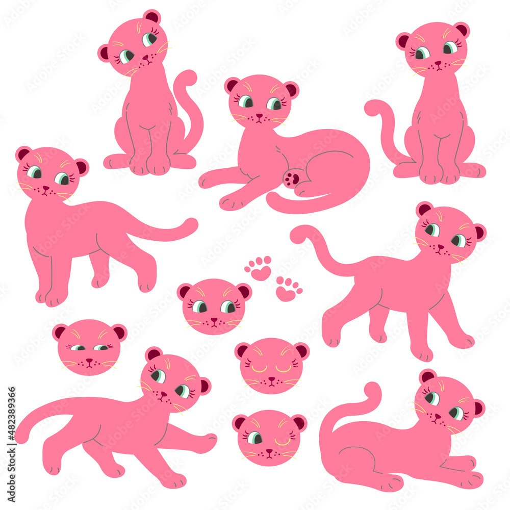Fototapeta premium I simply drew a beautiful and cute leopard,