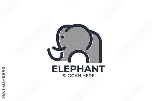 simple and minimalist elephant logo set photo