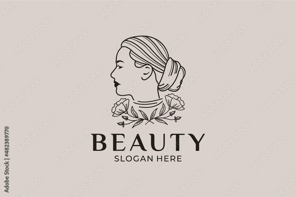 simple and modern beauty logo set simple and modern beauty logo set