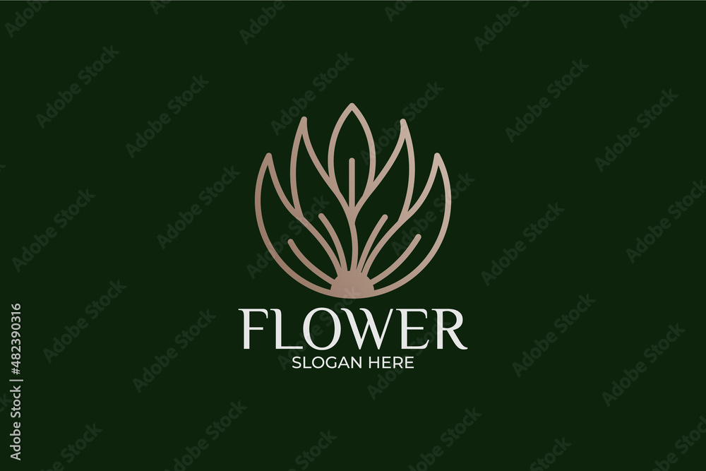 simple and modern flower logo set