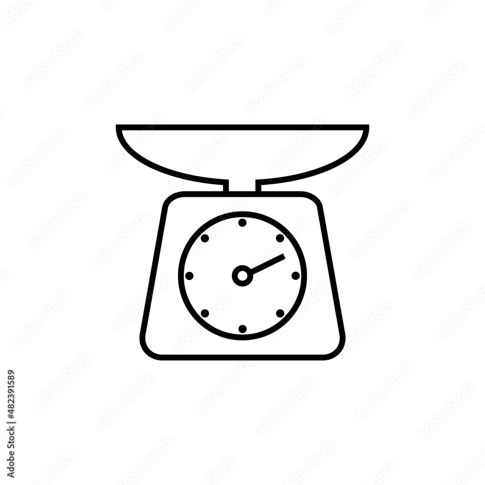 Scale line icon, vector outline logo isolated on white background Scale line icon, vector outline logo isolated on white background