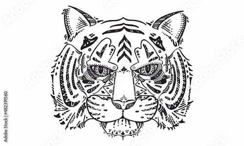 Tiger head tattoo