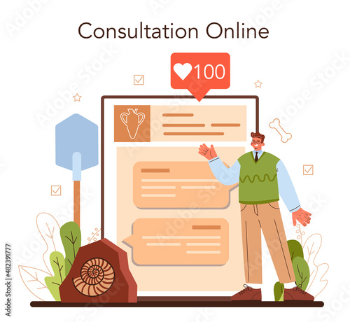 Archaeologist online service or platform. Ancient history scientist