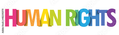 HUMAN RIGHTS colorful vector typography banner