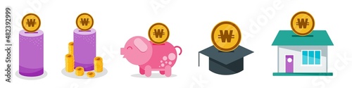 Saving Korean Won Money Set