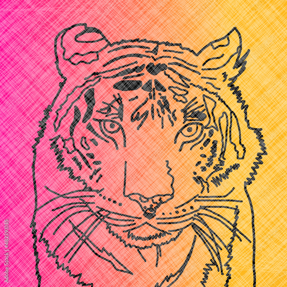 tiger head vector colourful illustration tiger head vector colourful illustration