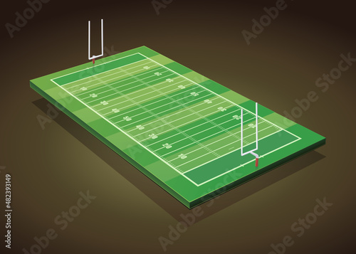 3D American football field (dark background)