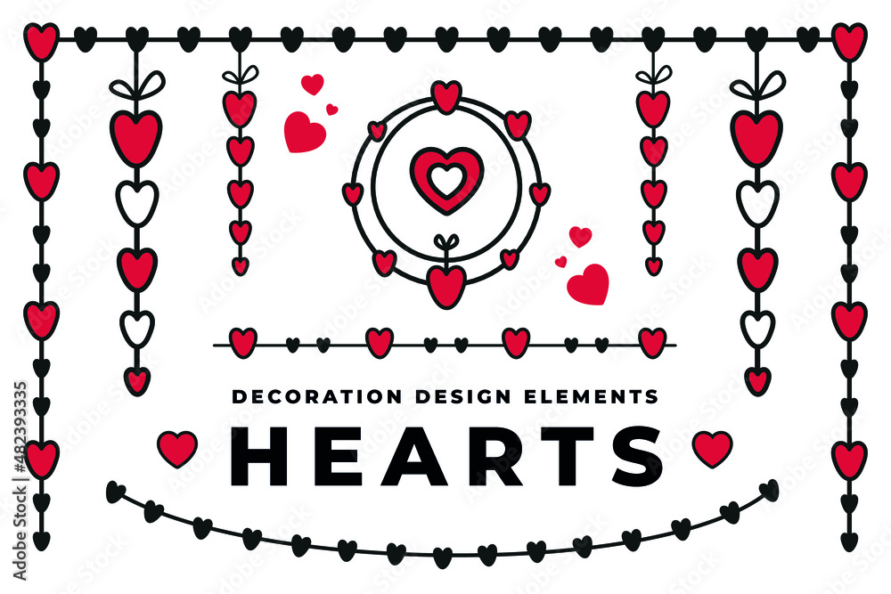 Hearts - decoration vector design elements Hearts - decoration vector design elements