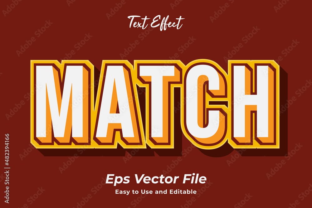 Match text effect. editable and easy to use. premium vector