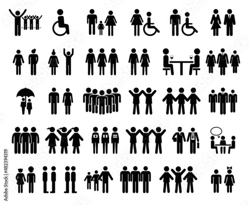 Obraz na płótnie People icons set on the white background w salonie