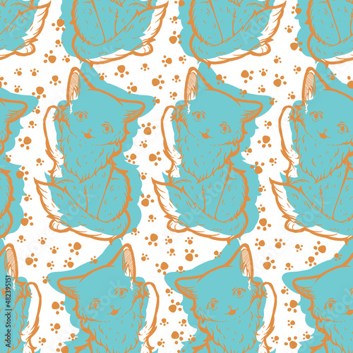 Kitty Final Boss Vector Seamless Surface Pattern Design