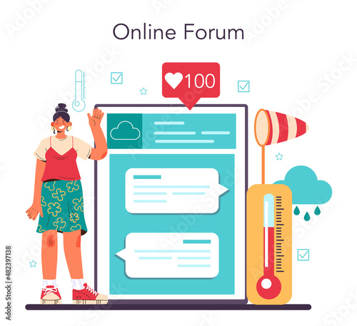 Meteorologist online service or platform. Weather forecaster