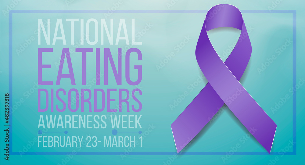 National eating disorders awareness week concept. Banner template with