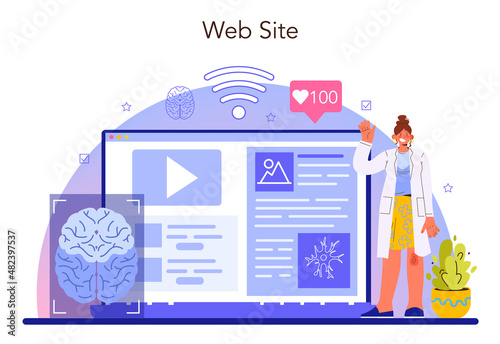 Neurologist online service or platform. Doctor examine and treat brain