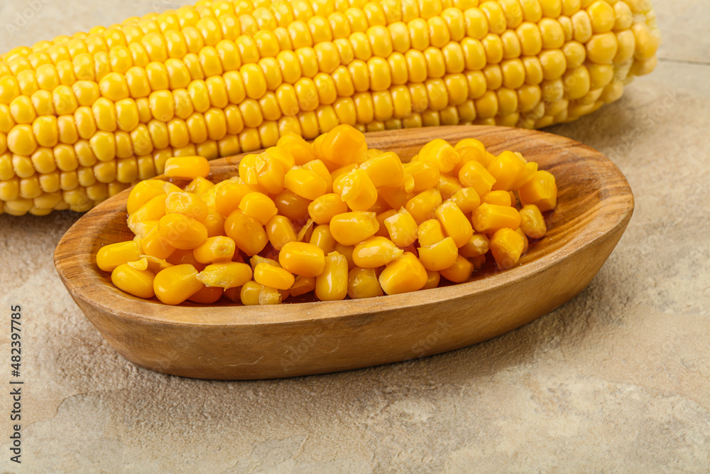 Sweet yellow corn in the bowl Sweet yellow corn in the bowl