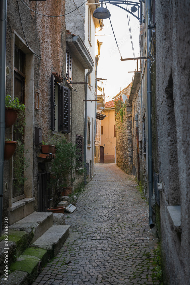 Beautiful cityscape in Borgo Vico nel Lazio in Fronzinone province, Italy