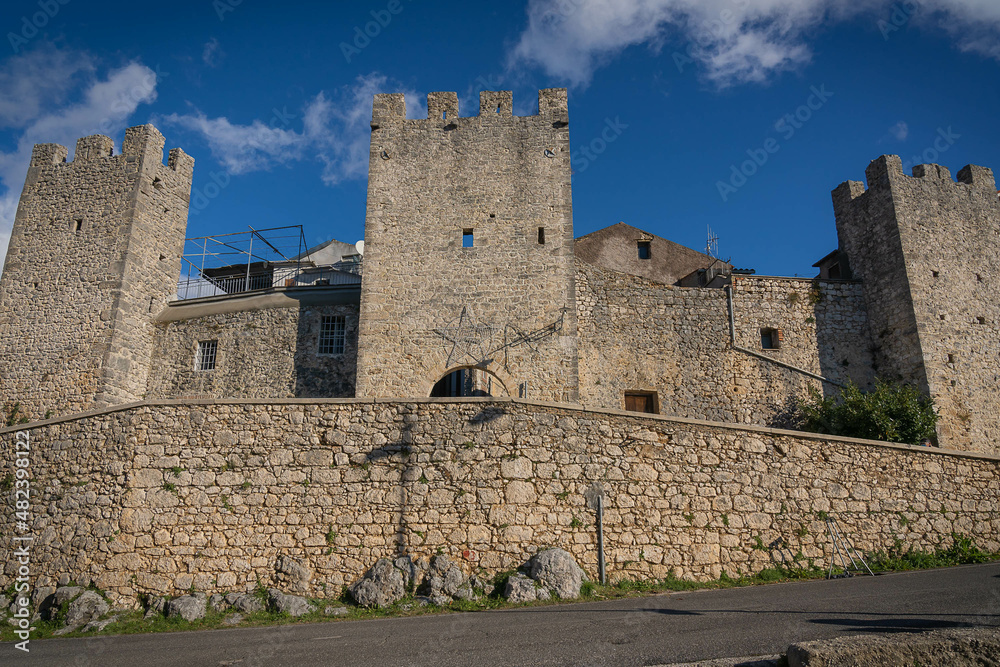 Castle walls of Borgo Vico nel Lazio in province of Fronzinone, Italy