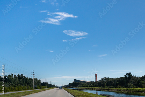 Cape Canaveral, Florida, United States of America - DECEMBER, 2018: Arriving at Kennedy Space Center Visitor Complex