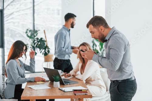 Smart employees. Group of business people that working on the project in the office