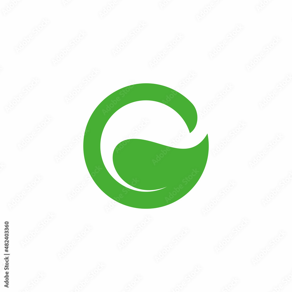 letter g green leaf circle motion logo vector letter g green leaf circle motion logo vector