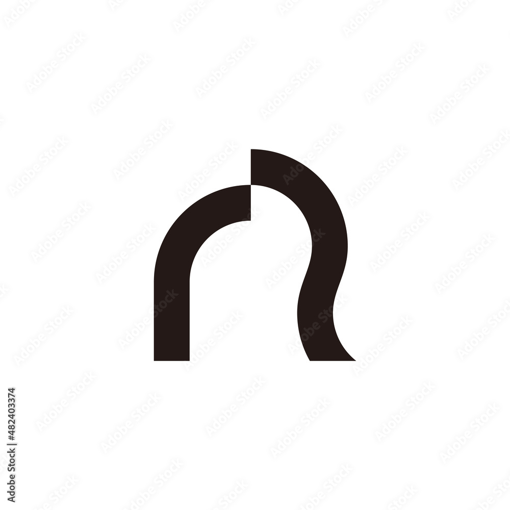 letter rr simple geometric curves line flat logo vector letter rr simple geometric curves line flat logo vector
