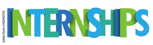 INTERNSHIPS colorful vector typography banner
