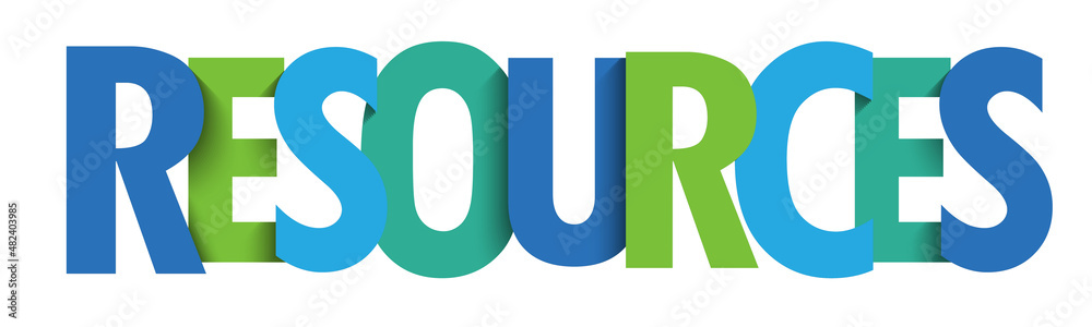 RESOURCES colorful vector typography banner