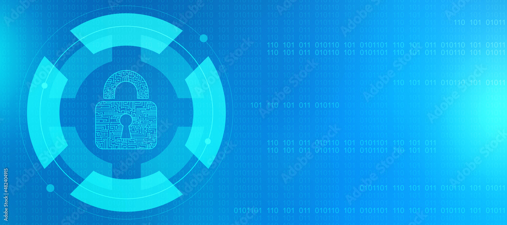 Obraz premium 2d illustration Safety concept: Closed Padlock on digital background 