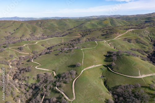 Hiking and biking trails wind through the rolling hills and valleys of the Trivalley area of Northern California, just east of San Francisco Bay. This region is known for its vineyards and open space. photo