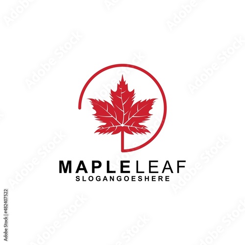 Maple Leaf Logo Template Design Vector, Emblem, Design Concept, Creative Symbol, Icon
