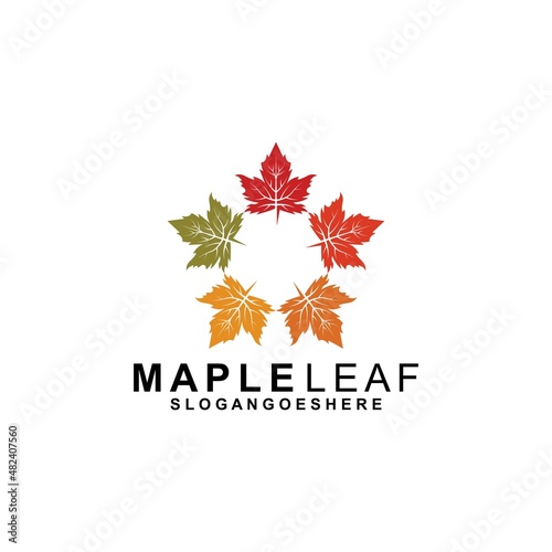 Maple Leaf Logo Template Design Vector, Emblem, Design Concept, Creative Symbol, Icon