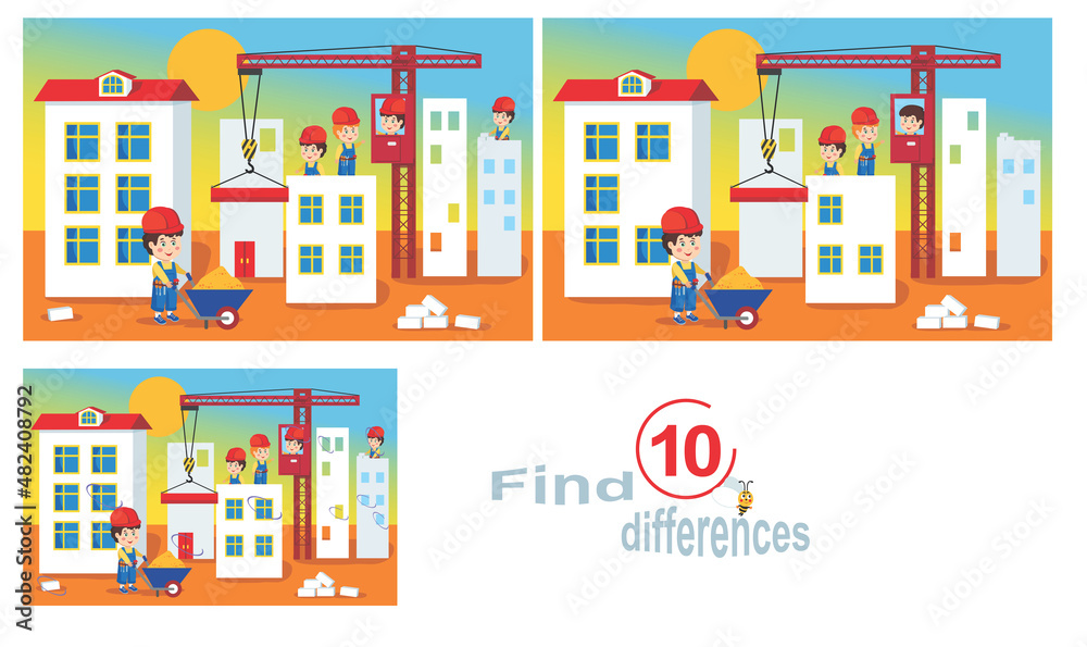 Building a city. Children's educational game. Building a city. Children's educational game.