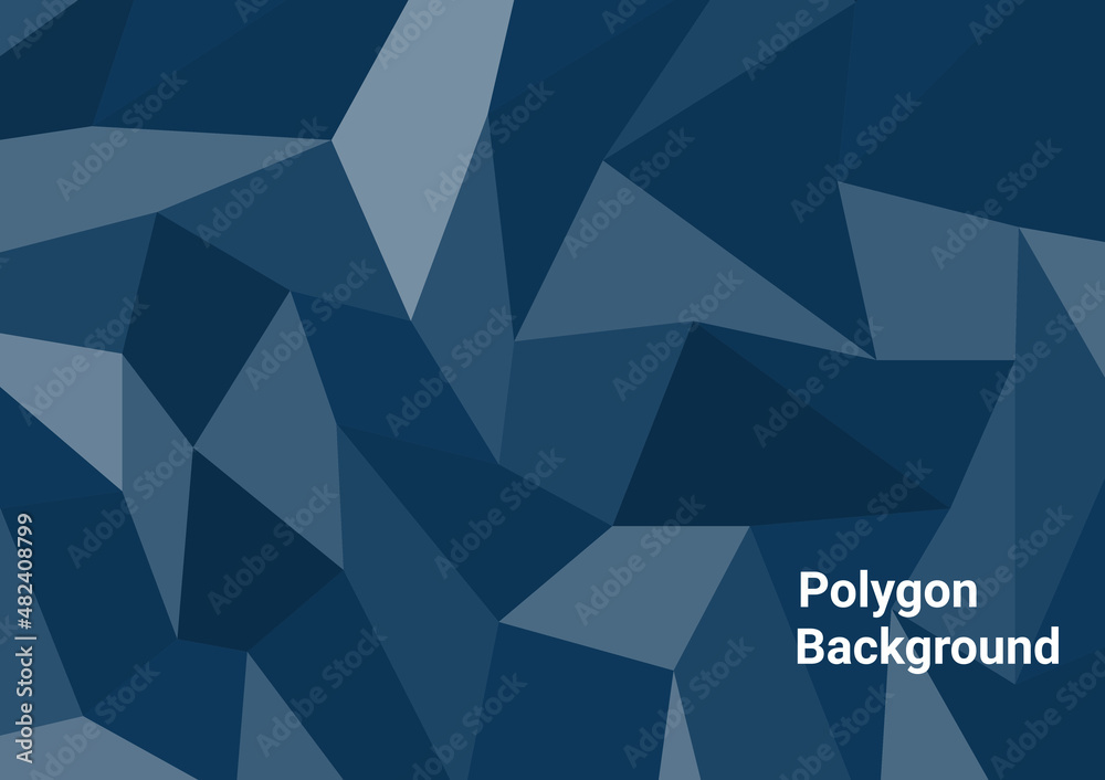 Fototapeta premium Blue dark polygonal abstract wallpaper background. Polygonal shapes vector illustration
