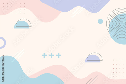 Abstract background. Hand drawing various shapes and memphis element. Trendy modern contemporary vector illustration. Every background is isolated. Pastel color