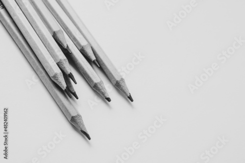 pen and pencil in a monochrome style picture