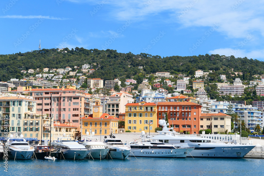 French Port Lympia on Mediterranean sea in Nice in France.