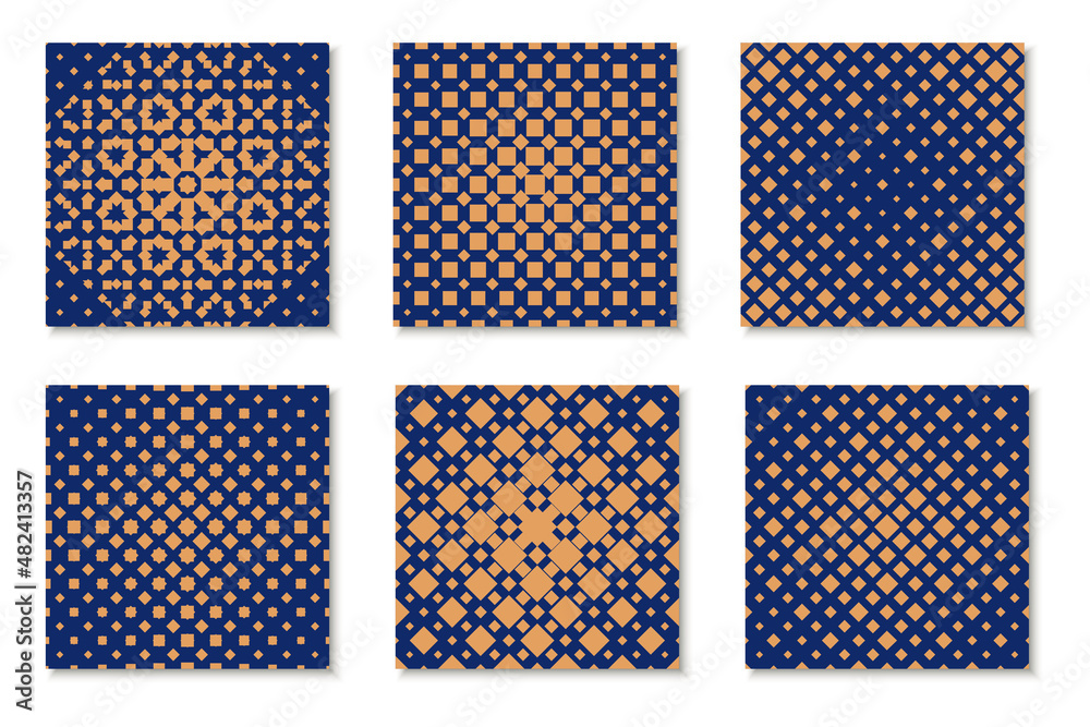 Set of creative seamless halftone patterns. Elegant geometric backgrounds. Dotted textures Set of creative seamless halftone patterns. Elegant geometric backgrounds. Dotted textures