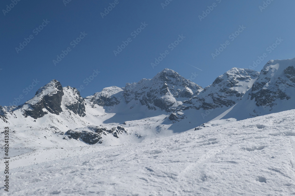 Winter in Tatra Mountains. Ski slope.