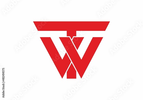 unique shape of red TW initial letter
