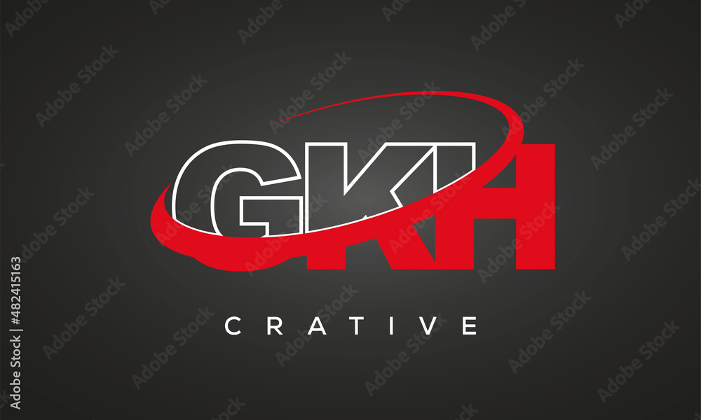 GKH letters creative technology logo design