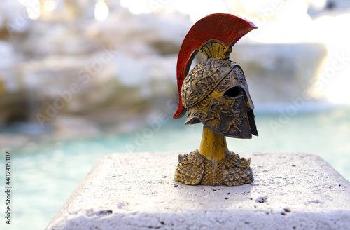 Photography Roman soldier helmet souvenir in Rome Italy
