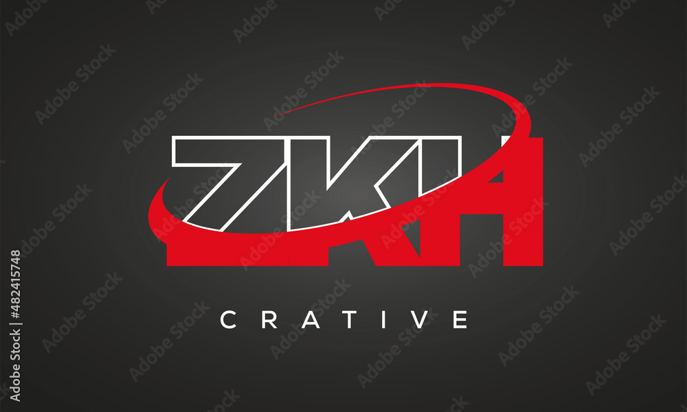 ZKH letters creative technology logo design